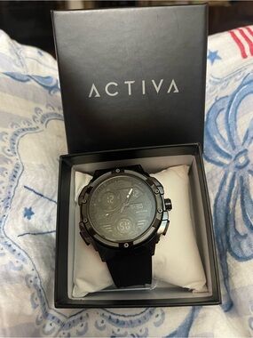 Activa Men's Black Analog-Digital Sport Watch